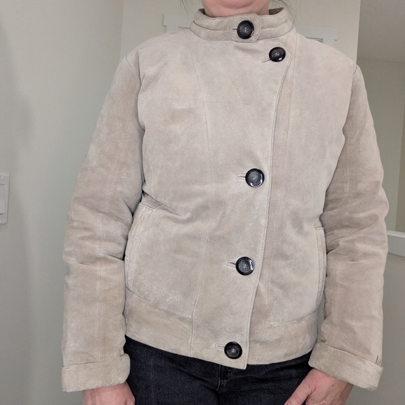 686 Beige Washable Suede Bomber Jacket Insulated Size XL - Picture 6 of 16